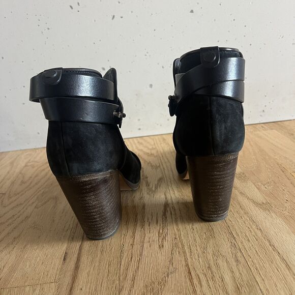 Rag & Bone Harrow Black Booties size 7.5 US (37.5 Eu) Women’s Boots Shoes Suede - Picture 6 of 9